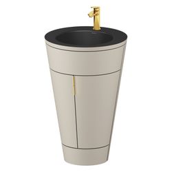 Duravit Starck 1 Waschtisch-Set C-bonded bds Lack 605x560x864mm, Taupe SM/Matt... DURAVIT-S19514O34600000 4067116426380 (Abb. 1)