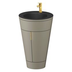 Duravit Starck 1 Waschtisch-Set C-bonded bds Lack 605x560x864mm, Stein Grau SM... DURAVIT-S19514O34920000 4067116426403 (Abb. 1)