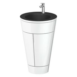 Duravit Starck 1 Waschtisch-Set C-bonded bds Lack 605x560x864mm, Weiß Hochglan... DURAVIT-S19514O70850000 4067116426472 (Abb. 1)
