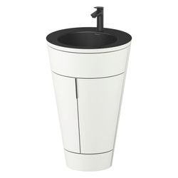 Duravit Starck 1 Waschtisch-Set C-bonded bds Lack 605x560x864mm, Weiß SM/Matts... DURAVIT-S19514OBD360000 4067116426502 (Abb. 1)