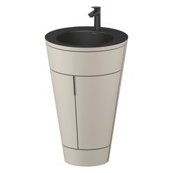 Duravit Starck 1 Waschtisch-Set C-bonded bds Lack 605x560x864mm, Taupe SM/Matt... DURAVIT-S19514OBD600000 4067116426540 (Abb. 1)