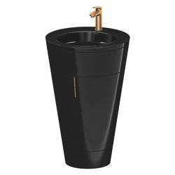 Duravit Starck 1 Waschtisch-Set C-bonded bds Lack 605x560x864mm, Schwarz HG/Sc... DURAVIT-S19515O04400010 4067116427387 (Abb. 1)