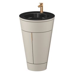 Duravit Starck 1 Waschtisch-Set C-bonded bds Lack 605x560x864mm, Taupe SM/Schw... DURAVIT-S19515O04600010 4067116427400 (Abb. 1)