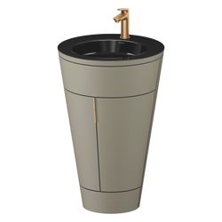 Duravit Starck 1 Waschtisch-Set C-bonded bds Lack 605x560x864mm, Stein Grau SM... DURAVIT-S19515O04920010 4067116427424 (Abb. 1)
