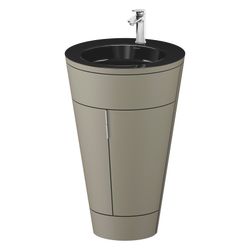Duravit Starck 1 Waschtisch-Set C-bonded bds Lack 605x560x864mm, Stein Grau SM... DURAVIT-S19515O10920010 4067116427509 (Abb. 1)