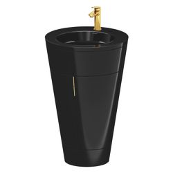 Duravit Starck 1 Waschtisch-Set C-bonded bds Lack 605x560x864mm, Schwarz Hochg... DURAVIT-S19515O34400000 4067116426748 (Abb. 1)