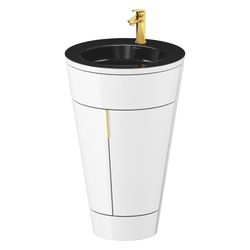 Duravit Starck 1 Waschtisch-Set C-bonded bds Lack 605x560x864mm, Weiß Hochglan... DURAVIT-S19515O34850010 4067116427578 (Abb. 1)