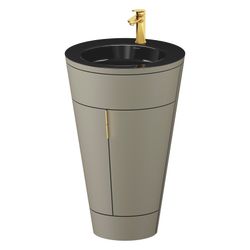 Duravit Starck 1 Waschtisch-Set C-bonded bds Lack 605x560x864mm, Stein Grau SM... DURAVIT-S19515O34920000 4067116426786 (Abb. 1)