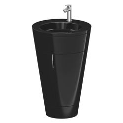 Duravit Starck 1 Waschtisch-Set C-bonded bds Lack 605x560x864mm, Schwarz HG/Sc... DURAVIT-S19515O70400000 4067116426823 (Abb. 1)
