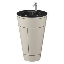 Duravit Starck 1 Waschtisch-Set C-bonded bds Lack 605x560x864mm, Taupe SM/Schw... DURAVIT-S19515O70600010 4067116427646 (Abb. 1)