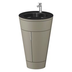 Duravit Starck 1 Waschtisch-Set C-bonded bds Lack 605x560x864mm, Stein Grau SM... DURAVIT-S19515O70920000 4067116426861 (Abb. 1)
