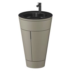 Duravit Starck 1 Waschtisch-Set C-bonded bds Lack 605x560x864mm, Stein Grau SM... DURAVIT-S19515OBD920010 4067116427745 (Abb. 1)