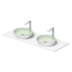 Duravit Sivida Aufsatzbecken mit Konsole 500x1350x123mm, Rund, 2 Becken, 2 Waschplä... DURAVIT-268016FG00 4067116431575 (Abb. 1)