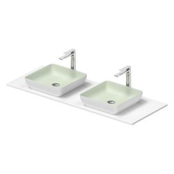 Duravit Sivida Aufsatzbecken mit Konsole 500x1350x123mm, Eckig, 2 Becken, 2 Waschpl... DURAVIT-268021FG00 4067116431629 (Abb. 1)