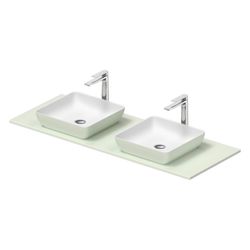 Duravit Sivida Aufsatzbecken mit Konsole 500x1350x123mm Eckig 2 Becken 2 Waschplätz... DURAVIT-268021FH00 4067116440935 (Abb. 1)