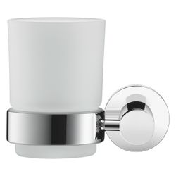 Duravit D-Code Zahnputzbecher 102x118x97mm, Chrom/Mattweiß, Schraubbefestigung, wan... DURAVIT-0099191000 4021534636165 (Abb. 1)