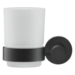 Duravit D-Code Zahnputzbecher 102x118x97mm, Mattschwarz/Mattweiß, Schraubbefestigun... DURAVIT-0099194600 4067116346268 (Abb. 1)