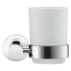 Duravit D-Code Zahnputzbecher 102x118x97mm, Chrom/Mattweiß, Schraubbefestigung, wan... DURAVIT-0099201000 4021534636172 (Abb. 1)