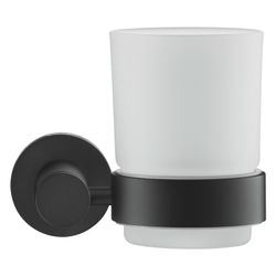 Duravit D-Code Zahnputzbecher 102x118x97mm, Mattschwarz/Mattweiß, Schraubbefestigun... DURAVIT-0099204600 4067116346336 (Abb. 1)
