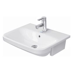 Duravit DuraStyle Halbeinbauwaschtisch 455x550x170mm, Weiß Hochglanz, 1 HL, mit Übe... DURAVIT-0375550000 4021534894190 (Abb. 1)