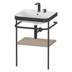 Duravit Happy D.2 Waschtisch-Set C-bonded Metallkonsole Dekor, 490x575x850mm, Lein... DURAVIT-HP4735E7575 4063382004321 (Abb. 1)
