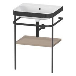 Duravit Happy D.2 Waschtisch-Set C-bonded Metallkonsole Dekor, 490x575x850mm, Lein... DURAVIT-HP4735N7575 4063382003997 (Abb. 1)