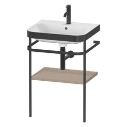 Duravit Happy D.2 Waschtisch-Set C-bonded Metallkonsole Dekor, 490x575x850mm, Lein... DURAVIT-HP4735O7575 4063382004109 (Abb. 1)