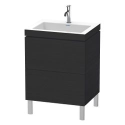 Duravit L-Cube Waschtisch-Set C-bonded bodenst. Dekor, 480x600x698mm Eiche Mattsch... DURAVIT-LC6936O1616 4063382091642 (Abb. 1)