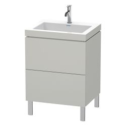 Duravit L-Cube Waschtisch-Set C-bonded bodenst. Dekor, 480x600x698mm Betongrau Mat... DURAVIT-LC6936O0707 4053424652290 (Abb. 1)