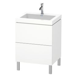 Duravit L-Cube Waschtisch-Set C-bonded bodenst. Dekor, 480x600x698mm Mattweiß, Gri... DURAVIT-LC6936O1818 4053424500799 (Abb. 1)