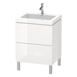 Duravit L-Cube Waschtisch-Set C-bonded bds Dekor, 480x600x698mm Weiß HG, Grifflos,... DURAVIT-LC6936O2222 4053424500881 (Abb. 1)