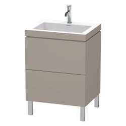 Duravit L-Cube Waschtisch-Set C-bonded bodenst. Dekor 480x600x698mm Basalt Matt/ G... DURAVIT-LC6936O4343 4053424500812 (Abb. 1)