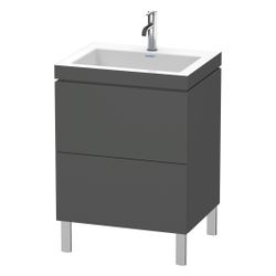 Duravit L-Cube Waschtisch-Set C-bonded bodenst. Dekor, 480x600x698mm Graphit Matt,... DURAVIT-LC6936O4949 4053424500829 (Abb. 1)