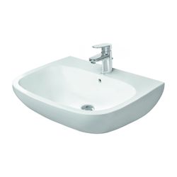 Duravit D-Code Waschtisch 500x650x180mm wandhäng., Weiß Hochglanz, Halbrund, 1 WP m... DURAVIT-2310650000 4021534344046 (Abb. 1)