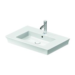 Duravit White Tulip Waschtisch 490x750x155mm WonderGliss, Weiß Hochglanz, Rechteck... DURAVIT-23637500001 4053424913582 (Abb. 1)