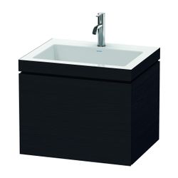 Duravit L-Cube Waschtisch-Set C-bonded wh Dekor, 480x600x500mm Eiche Mattschwarz, ... DURAVIT-LC6916O1616 4067116305067 (Abb. 1)