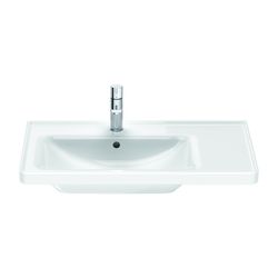 Duravit D-Neo Waschtisch 480x800x165mm, Weiß Hochglanz, Rechteckig, 1 Waschplatz L,... DURAVIT-2369800000 4063382016768 (Abb. 1)