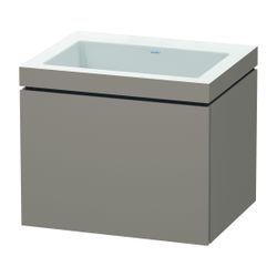 Duravit L-Cube Waschtisch-Set C-bonded wh Dekor, 480x600x500mm Basalt Matt, Griffl... DURAVIT-LC6916N4343 4053424498645 (Abb. 1)