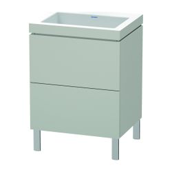 Duravit L-Cube Waschtisch-Set C-bonded bodenst. Dekor, 480x600x698mm Betongrau Mat... DURAVIT-LC6936N0707 4053424652252 (Abb. 1)