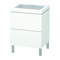 Duravit L-Cube Waschtisch-Set C-bonded bodenst. Dekor, 480x600x698mm Mattweiß, Gri... DURAVIT-LC6936N1818 4053424500485 (Abb. 1)