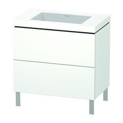 Duravit L-Cube Waschtisch-Set C-bonded bodenst. Echtholzfurnier, 480x800x698mm Mat... DURAVIT-LC6937N1818 4053424416861 (Abb. 1)