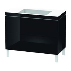Duravit L-Cube Waschtisch-Set C-bonded bodenst. Dekor, 480x1000x698mm Schwarz HG, ... DURAVIT-LC6938N4040 4053424418919 (Abb. 1)