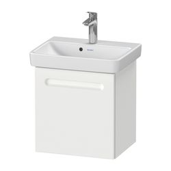 Duravit No.1 Waschtischunterbau wandhängend 386x440x478mm L, Mattweiß, Folie/K... DURAVIT-N14267L18180000 4063382802040 (Abb. 1)