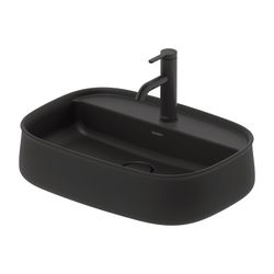 Duravit Zencha Aufsatzbecken 550mm, Anthrazit Matt, WonderGliss, DuraCeram, Rechte... DURAVIT-23745513711 4063382175014 (Abb. 1)