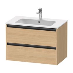 Duravit Ketho.2 Waschtischunterbau wandh. 480x810x550mm, Natur Eiche Matt, Gri... DURAVIT-K25263030300000 4063382817211 (Abb. 1)