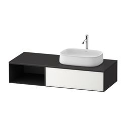 Duravit Zencha Konsolen-WTU wandh. 550x1300x281mm Weiß, Glas, Korpus Graphit S... DURAVIT-ZE4819064800000 4063382832160 (Abb. 1)
