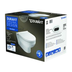 Duravit No.1 WC-Set wandh. Wand-WC, WC-Sitz, Weiß Hochglanz, Spülrand rimless, Abga... DURAVIT-45620900A1 4053424087962 (Abb. 1)