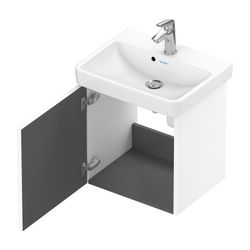 Duravit No.1 Waschtischunterbau wandhängend 386x440x478mm L, Mattweiß, Folie/K... DURAVIT-N14267L18180000 4063382802040 (Abb. 1)