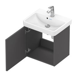 Duravit No.1 Waschtischunterbau wandhängend 386x440x478mm L Graphit Matt Folie... DURAVIT-N14267L49490000 4063382802057 (Abb. 1)