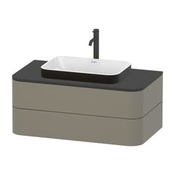 Duravit Happy D.2 Plus Aufsatzbecken 600mm, Weiß Hochglanz/Anthrazit Matt, WonderG... DURAVIT-23596061001 4053424896823 (Abb. 1)